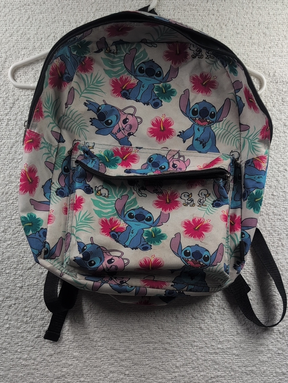 Stitch Floral Print Kids Backpack - Blue/Pink Floral O/S